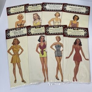 Vintage Celebrity Paper Dolls Cutout Sets Lana Turner Judy Garland Old Hollywood